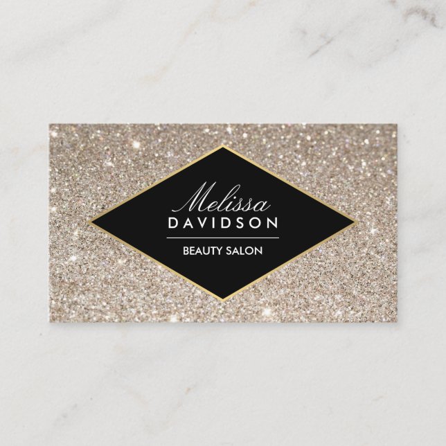 Platinum Glitter och Glamor Beauty Affärskort Visitkort (Framsida)