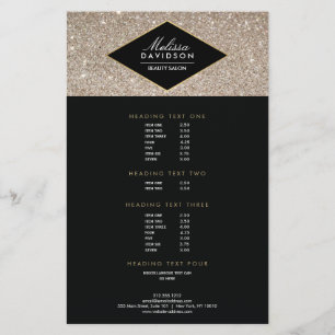 Platinum Glitter och Glamor Beauty Salon Flyer