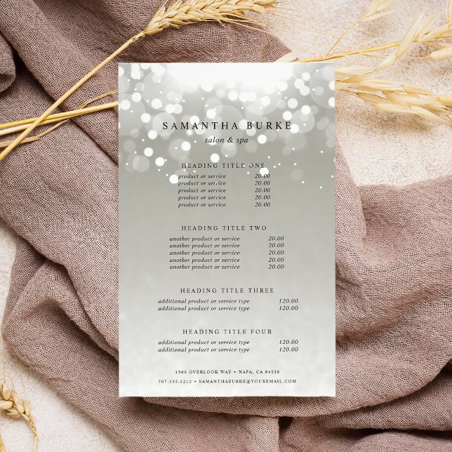 Platinum Glow Pris & Services Flygblad (Skapare uppladdad)