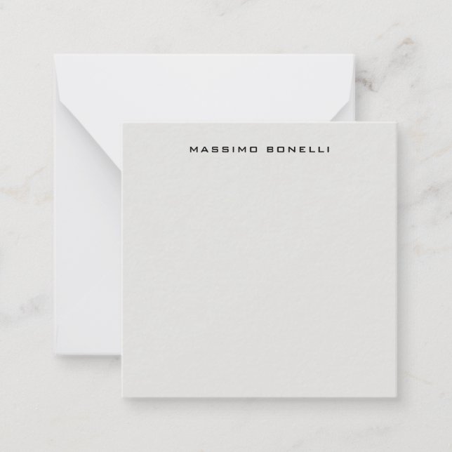 Platinum Grå Minimalistisk Enkel Läsbar Modern Anteckningskort (Framsida)