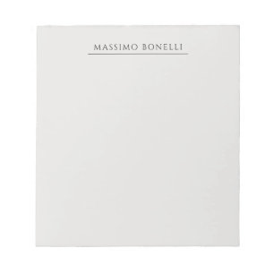 Platinum Grå Minimalistisk Enkel Modern Egen Namn Anteckningsblock