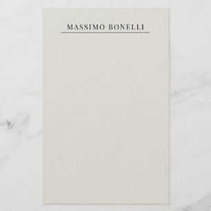 Platinum Grå Minimalistisk Enkel Modern Egen Namn Brevpapper