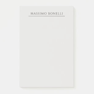 Platinum Grå Minimalistisk Enkel Modern Egen Namn Post-it Block
