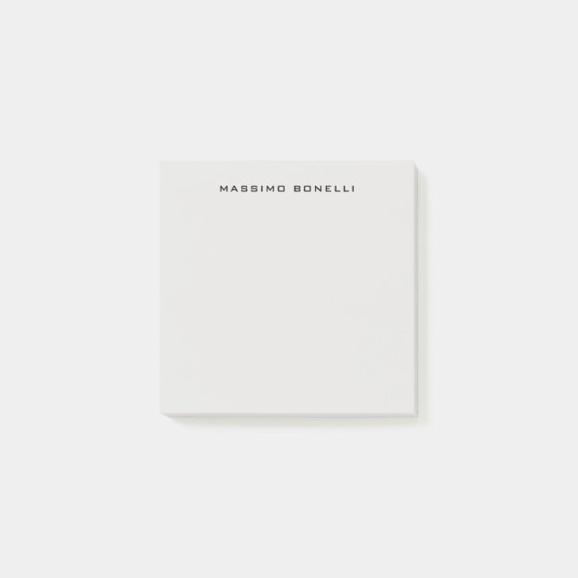 Platinum Grå Minimalistisk Enkel Modern Läsbar Post-it Block (Framsida)