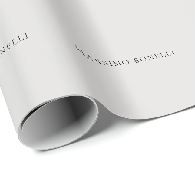 Platinum Grå Minimalistisk Enkel Modern Presentpapper (Rullad Hörn)