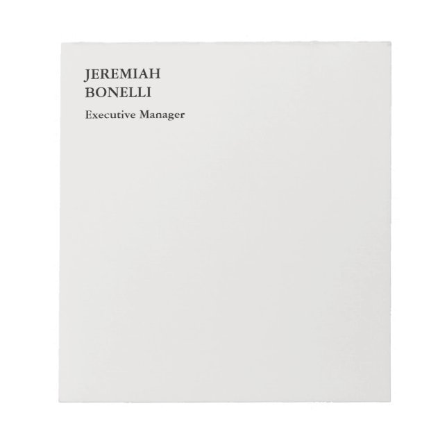 Platinum grå minimalistisk modern  anteckningsblock (Framsida)