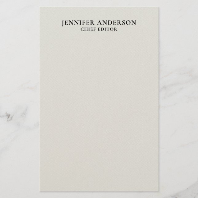 Platinum Grå Professionell Modern Enkel Minimalist Brevpapper (Framsida)