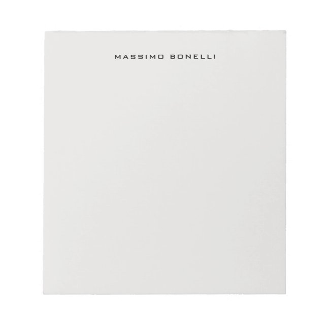 Platinum Grey Minimalist Plain Legible Modern Anteckningsblock (Framsida)