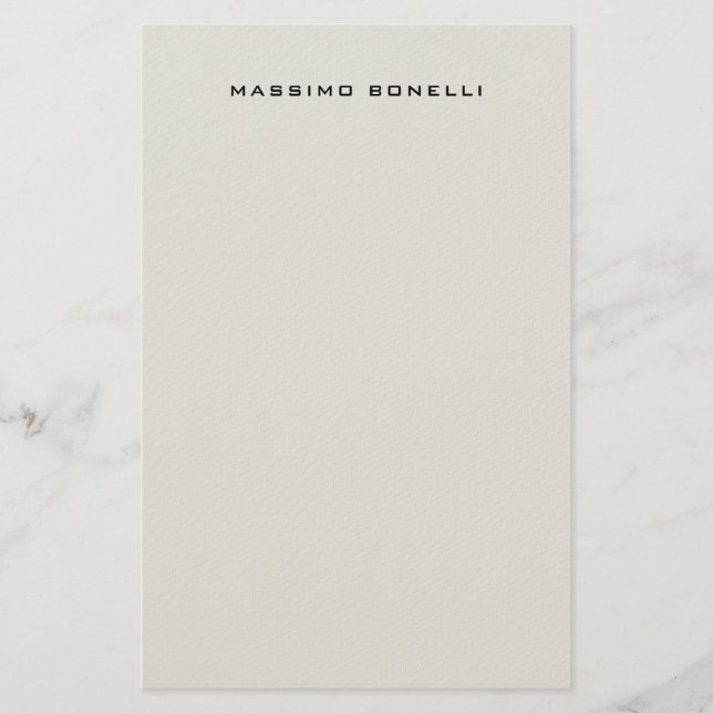 Platinum Grey Minimalist Plain Legible Modern Brevpapper (Framsida)