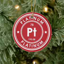 Platinum Inslag Red Ceramic Ornament