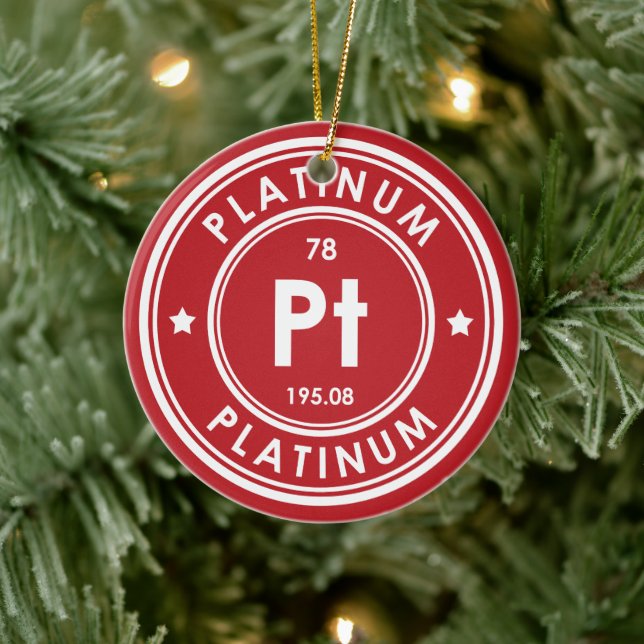Platinum Inslag Red Ceramic Ornament (Träd)