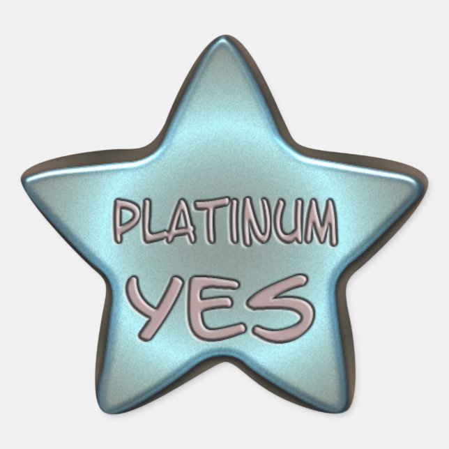 Platinum Ja Stjärnformat Klistermärke (Framsida)