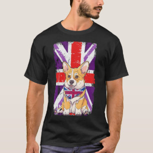 Platinum Jubilee 2022 Corgi Puppy & Union Jack for T Shirt