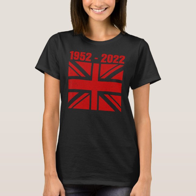Platinum Jubilee British Queen Union Jack Flagga R T Shirt (Framsida)