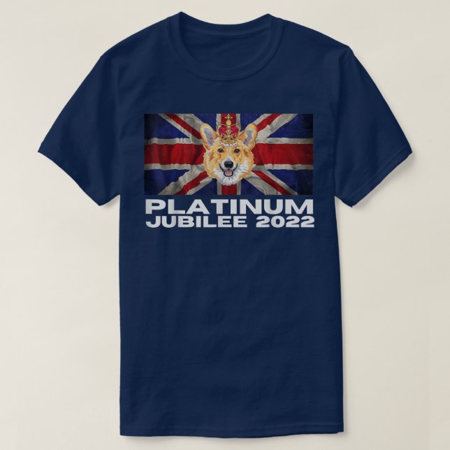 Platinum Jubilee Cute Corgi 70-årsdagen T Shirt (Design framsida)