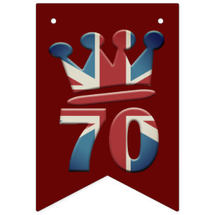 Platinum Jubilee drottning Elizabeth 70 år Buntin Vimplar