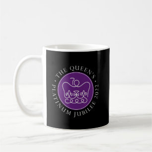 Platinum Jubilee Emblem på svart bakgrund Kaffemugg