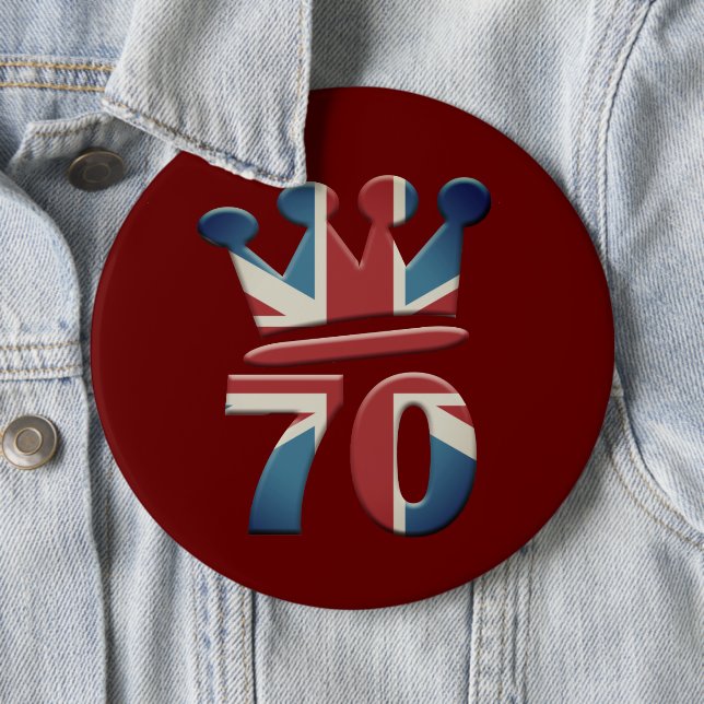 Platinum Jubilee Queen Elizabeth 70 år Button Knapp (In Situ)