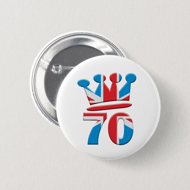 Platinum Jubilee Queen Elizabeth 70 år Knapp (Framsida & baksida)