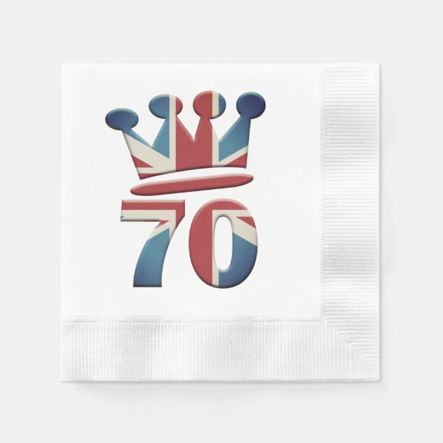 Platinum Jubilee Queen Elizabeth 70 år Napkins Pappersservett (Framsidan)