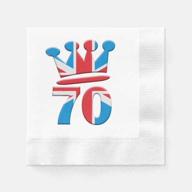 Platinum Jubilee Queen Elizabeth 70 år Pappersservett (Framsidan)