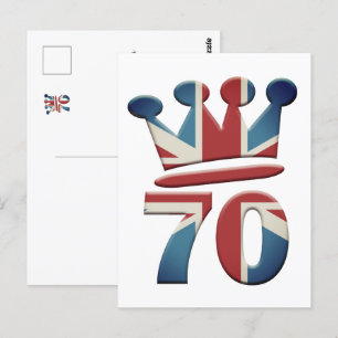 Platinum Jubilee Queen Elizabeth 70 år Vykort