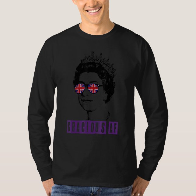 Platinum Jubilee Queen & Union Jack Gracious Af Q T Shirt (Framsida)