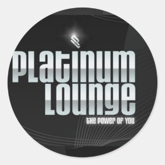 Platinum Lounge Sticker (svart) Runt Klistermärke