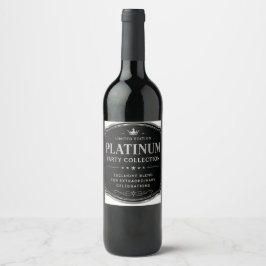 Platinum Party Collection Premium Dricketikett Des Vinflaska Etikett