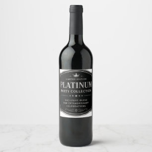 Platinum Party Collection Premium Dricketikett Des Vinflaska Etikett