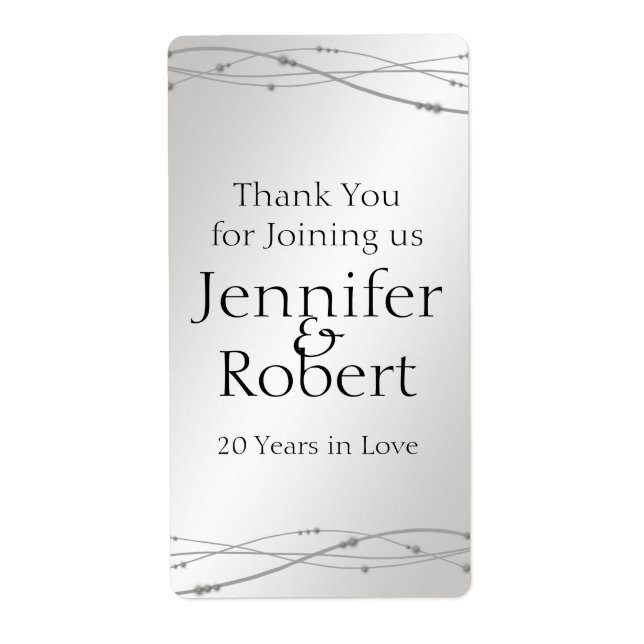 Platinum-prickar, 20-årsjubileum Vin-etikett Fraktsedel (Framsidan)