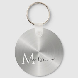 Platinum Radial Metallic Script Namn Nyckelring