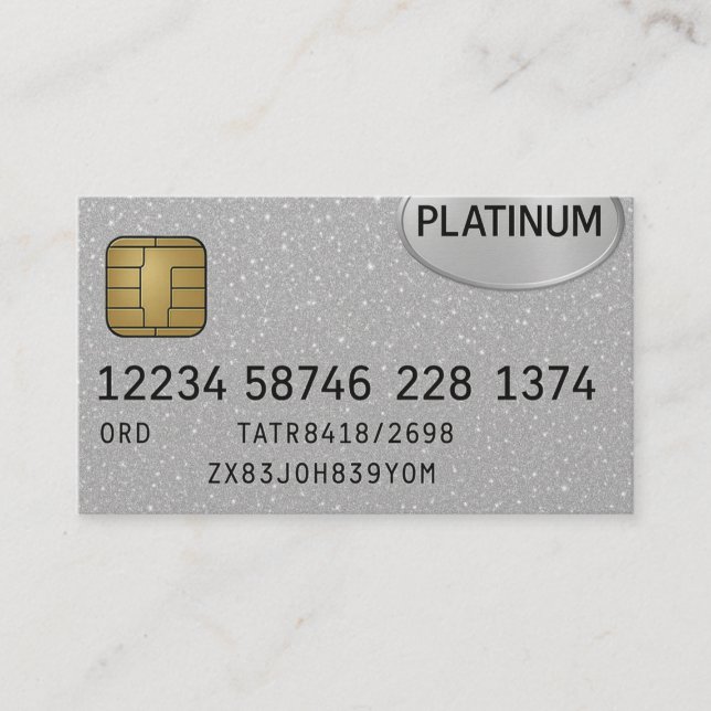 Platinum Silver Affärskort Visitkort (Framsida)