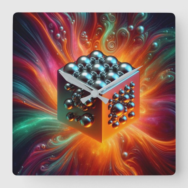 Platinum Sphere Fyrkantig Klocka (Framsida)