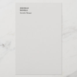 Platinumgrå minimalistisk modern  brevpapper