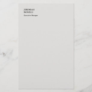 Platinumgrå minimalistisk modern  brevpapper