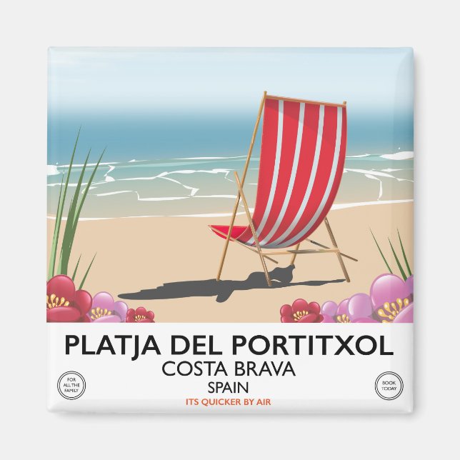 Platja del Portitxol, Costa Brava, Spanien Magnet (Framsidan)