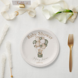 Plato De Papel Nalle Baby Shower Boy español