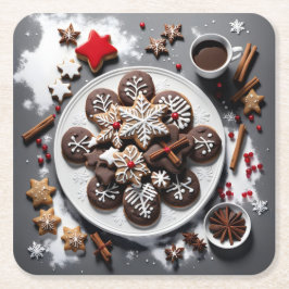 Plato de papel navidad 1 - 001 underlägg papper kvadrat