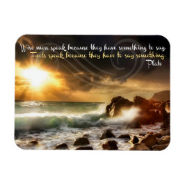 Plato Inspirational Quote "Wise manar Talk" Flexi Magnet