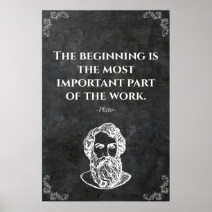 Plato klok citat. Visdom Poster