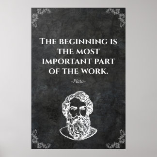 Plato klok citat. Visdom Poster