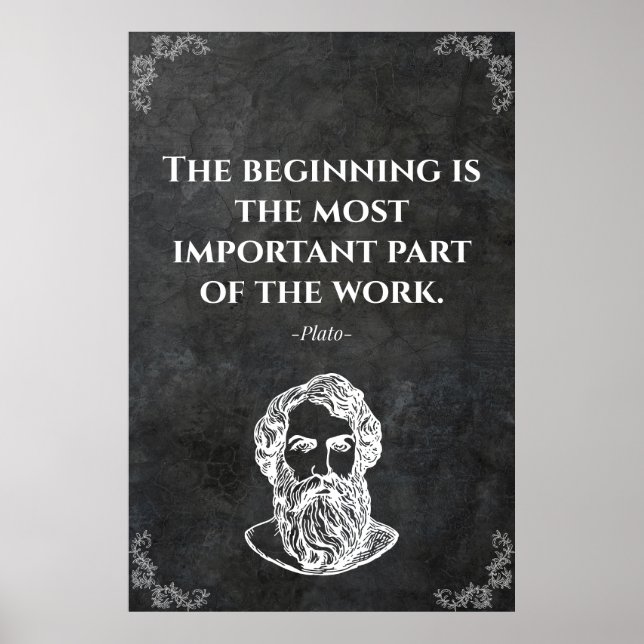 Plato klok citat. Visdom Poster (Framsidan)