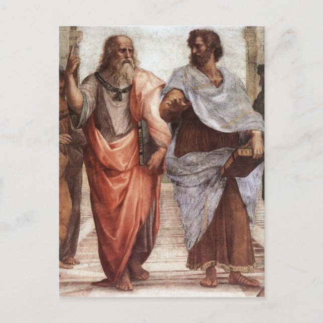 Plato och Aristotle Vykort (Framsida)