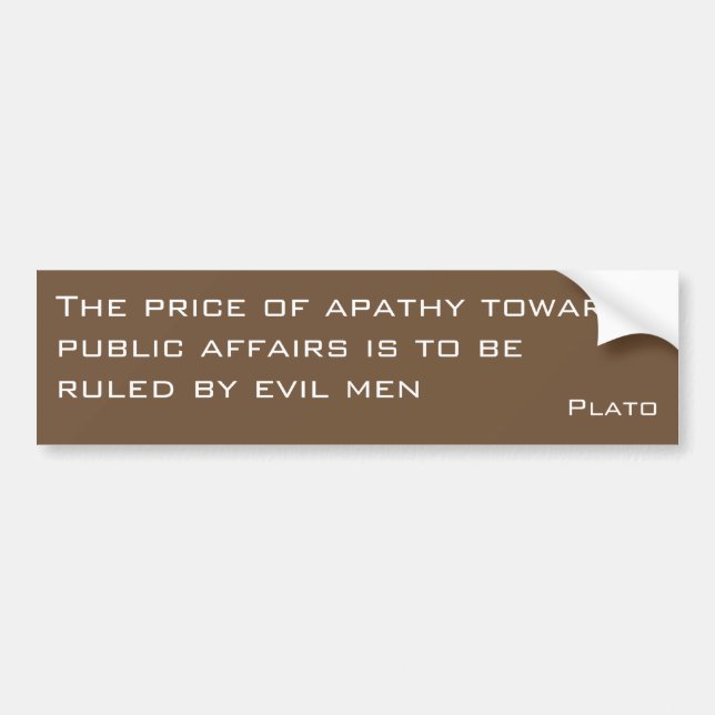 Plato om apatiens pris -- en dekal (Framsidan)