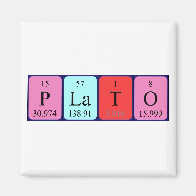 Plato periodiskt bord namn magnet (Framsidan)