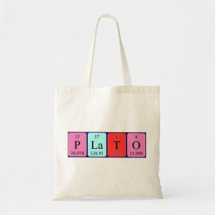 Plato periodiskt bord namn till säck tygkasse