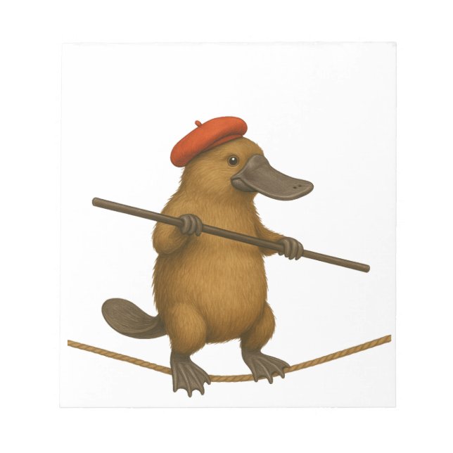 Plato platypus tightrope walker anteckningsblock (Framsida)