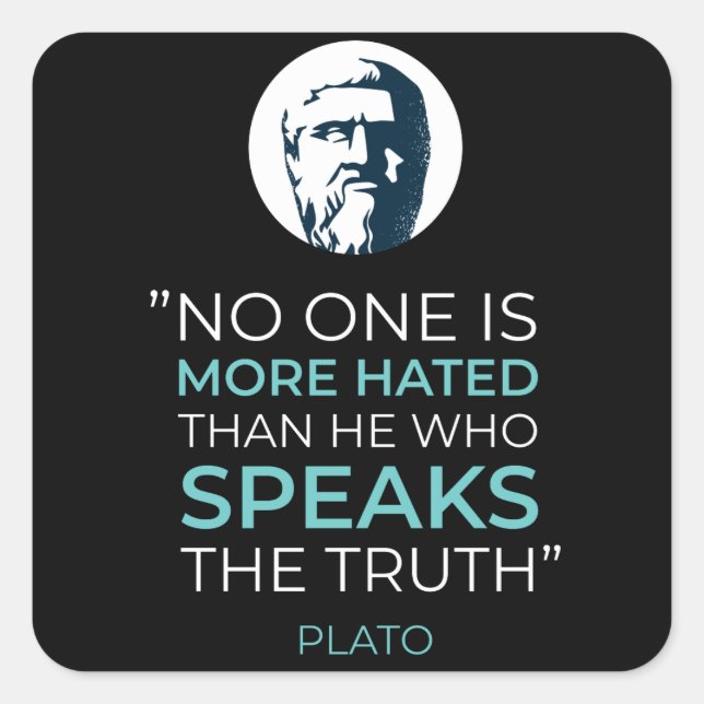 Plato Truth Philosophy-citat Fyrkantigt Klistermärke (Framsida)