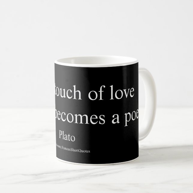 Platocitat; pekfingret på Kärlek Kaffemugg (Framsida höger)